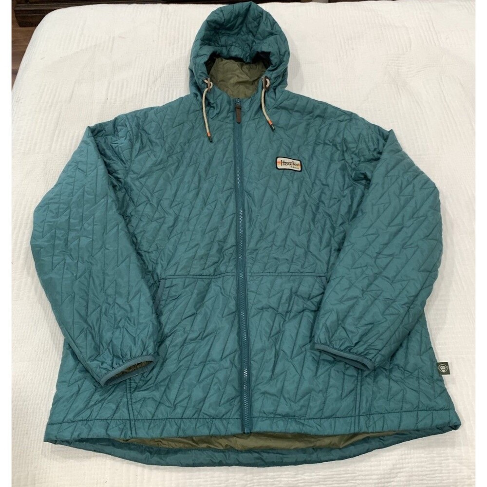 Howler Brothers Bros Voltage Jacket Quilted Pullover Men XL Primaloft Hood Blue